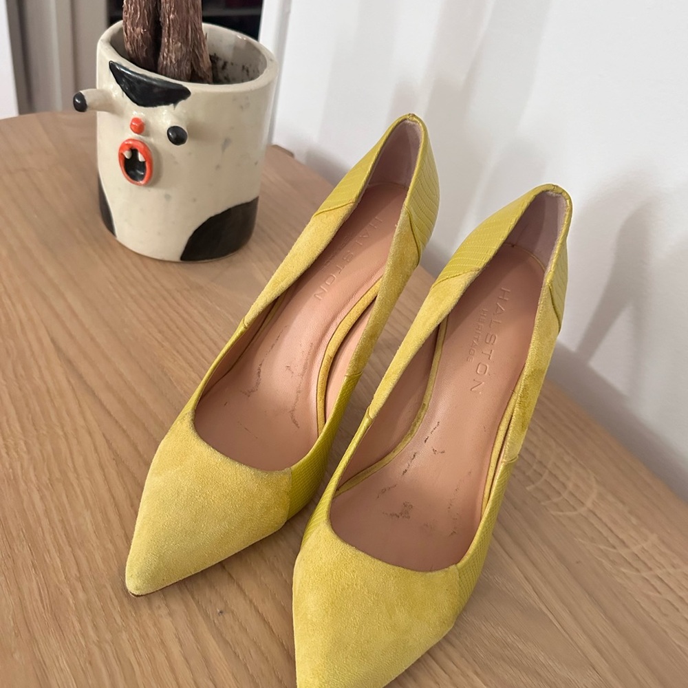 Halston Heritage Bright Yellow Heels